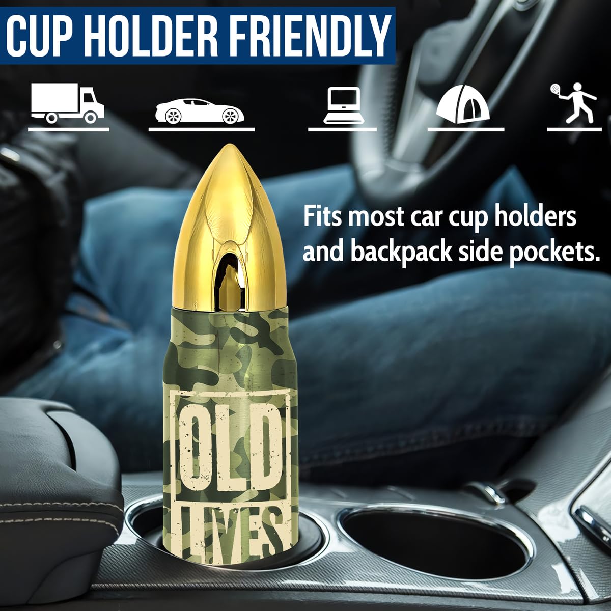 Limima Gifts For Old Men, Old Lives Matter 17Oz Bullet Tumbler, Gifts For Old Dad Grandpa from Daugher Son Wife Grandchildren, 50th 60th 70th 80th 90th Birthday - Christmas Gifts For Old Men