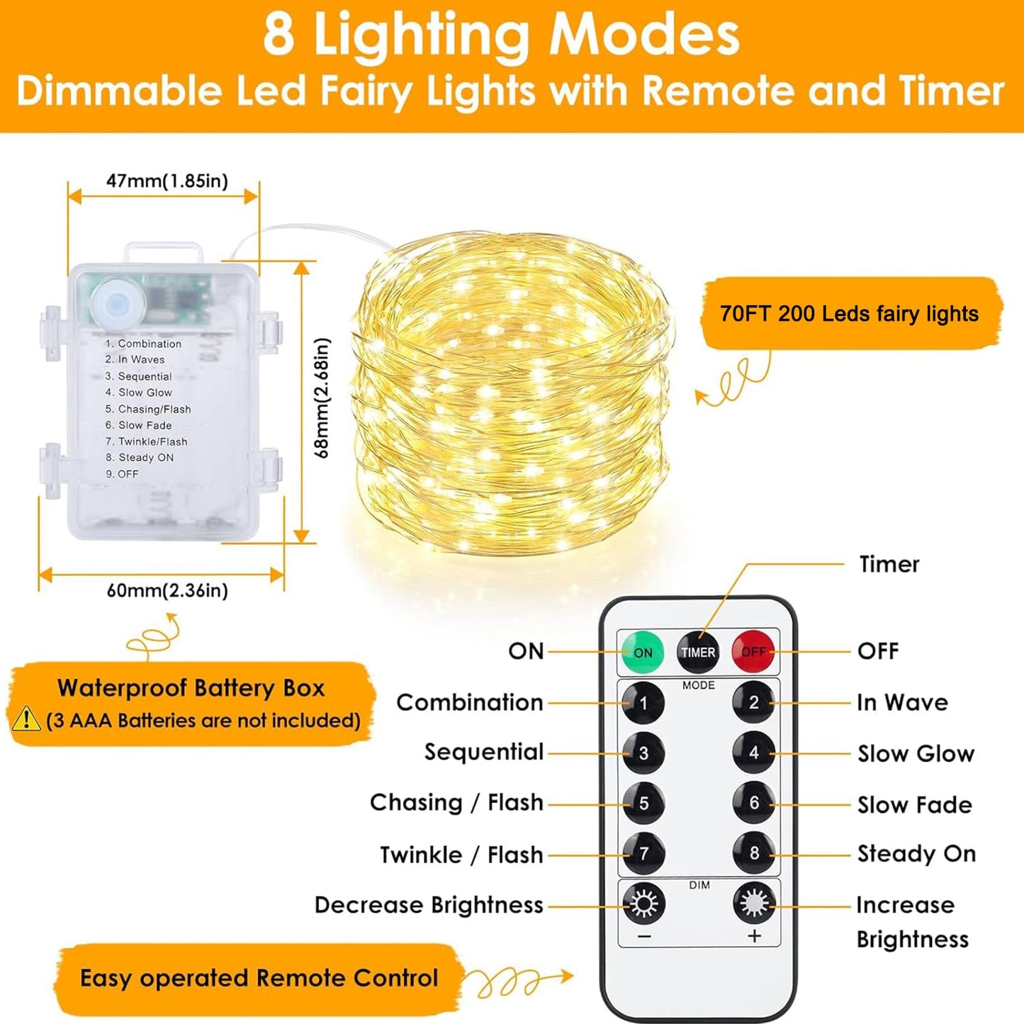 2 Pack 140Ft 400 LED Fairy Lights Battery Operated with Remote & Timer, Silver Wire Twinkle Lights Outdoor Indoor, Waterproof Fairy String Lights for DIY Bedroom Christmas Parties Tree Garden Decor