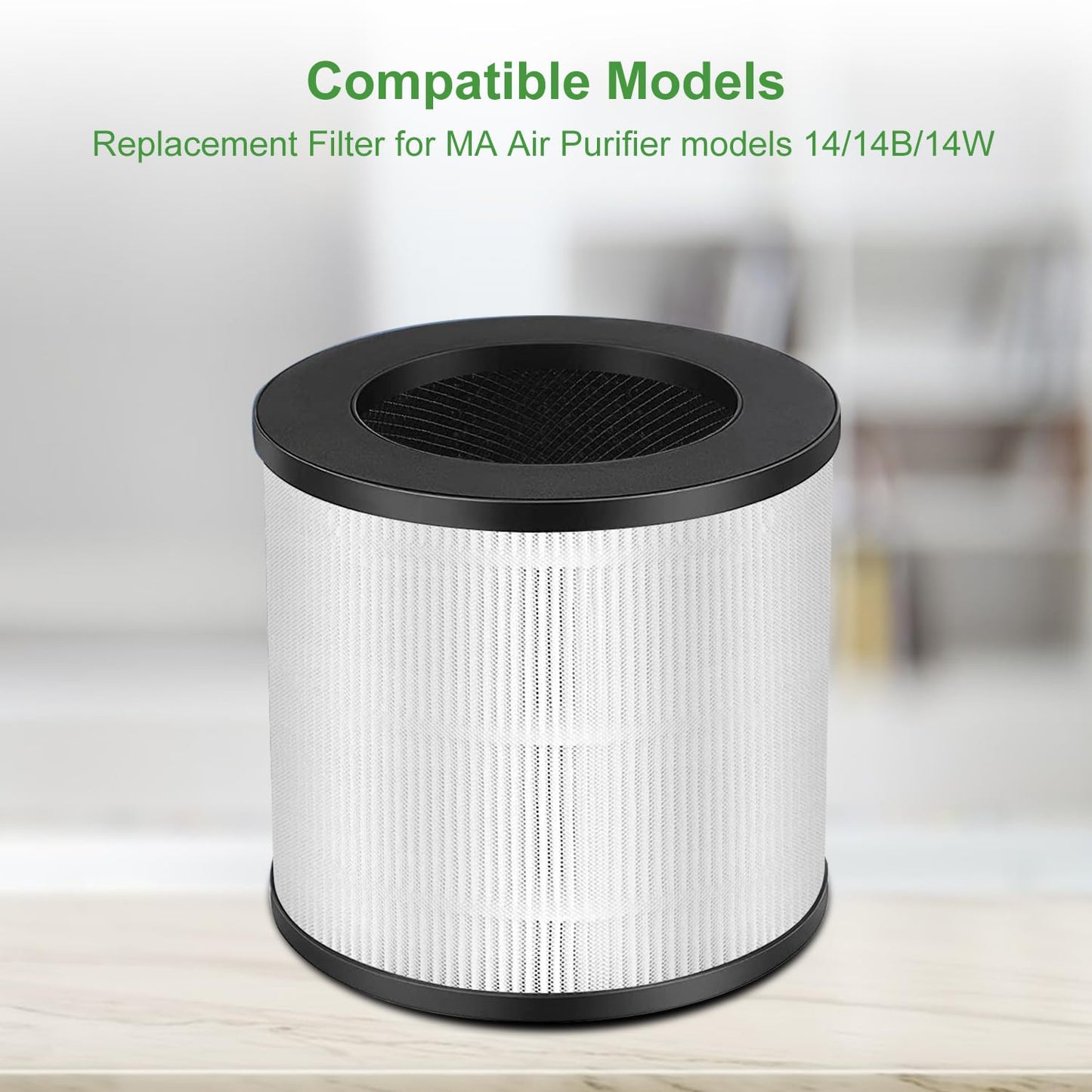 NXBHG 4 Pack 14 Replacement Filter for MA Air Puri-Fier Models 14/14B/14W, 3-in-1 Filter Contains Pre-Filter and Activated Carbon Filter。