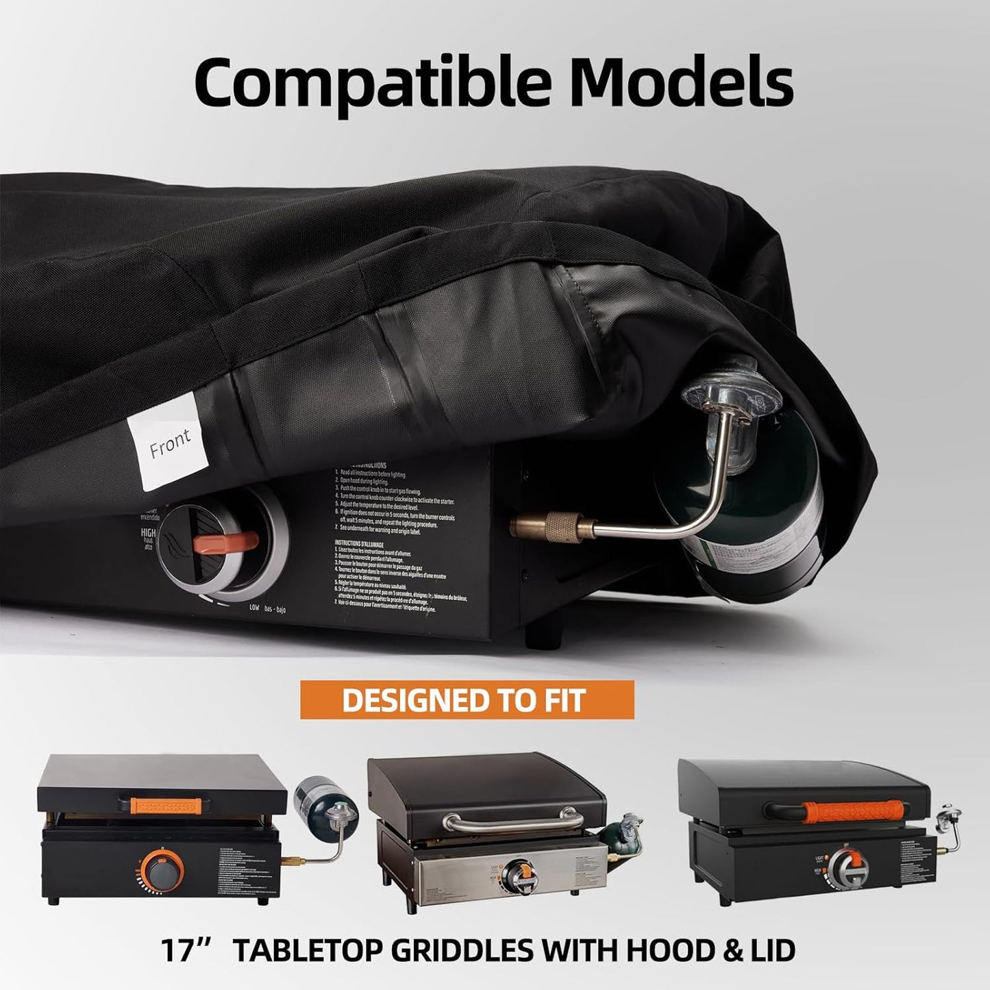 NOELIFE Grill Cover - Waterproof & Windproof Protection for 17-Inch Blackstone Griddle
