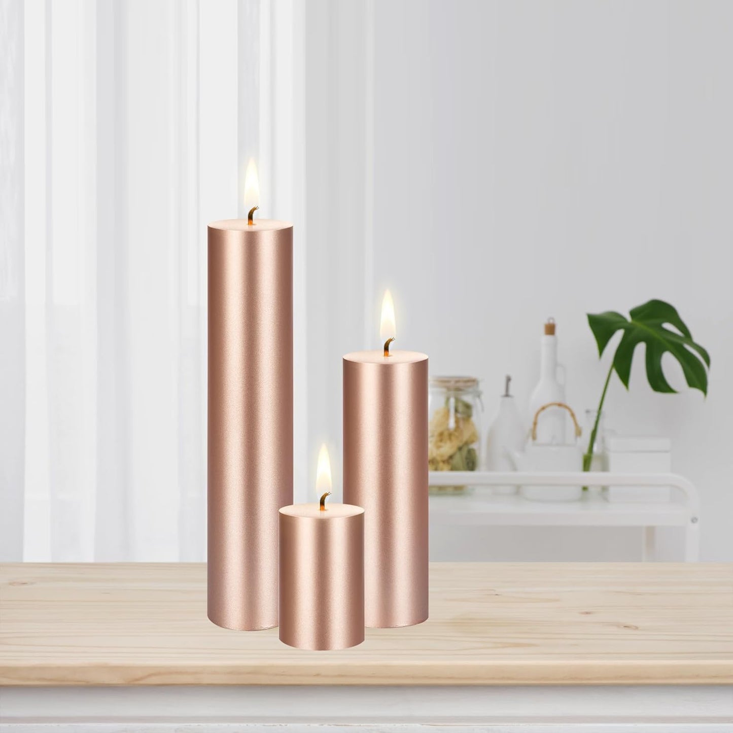 Unscented Black Pillar Candle - 2x6 Inch Hand Poured Premium Wax for Home Décor & Events
