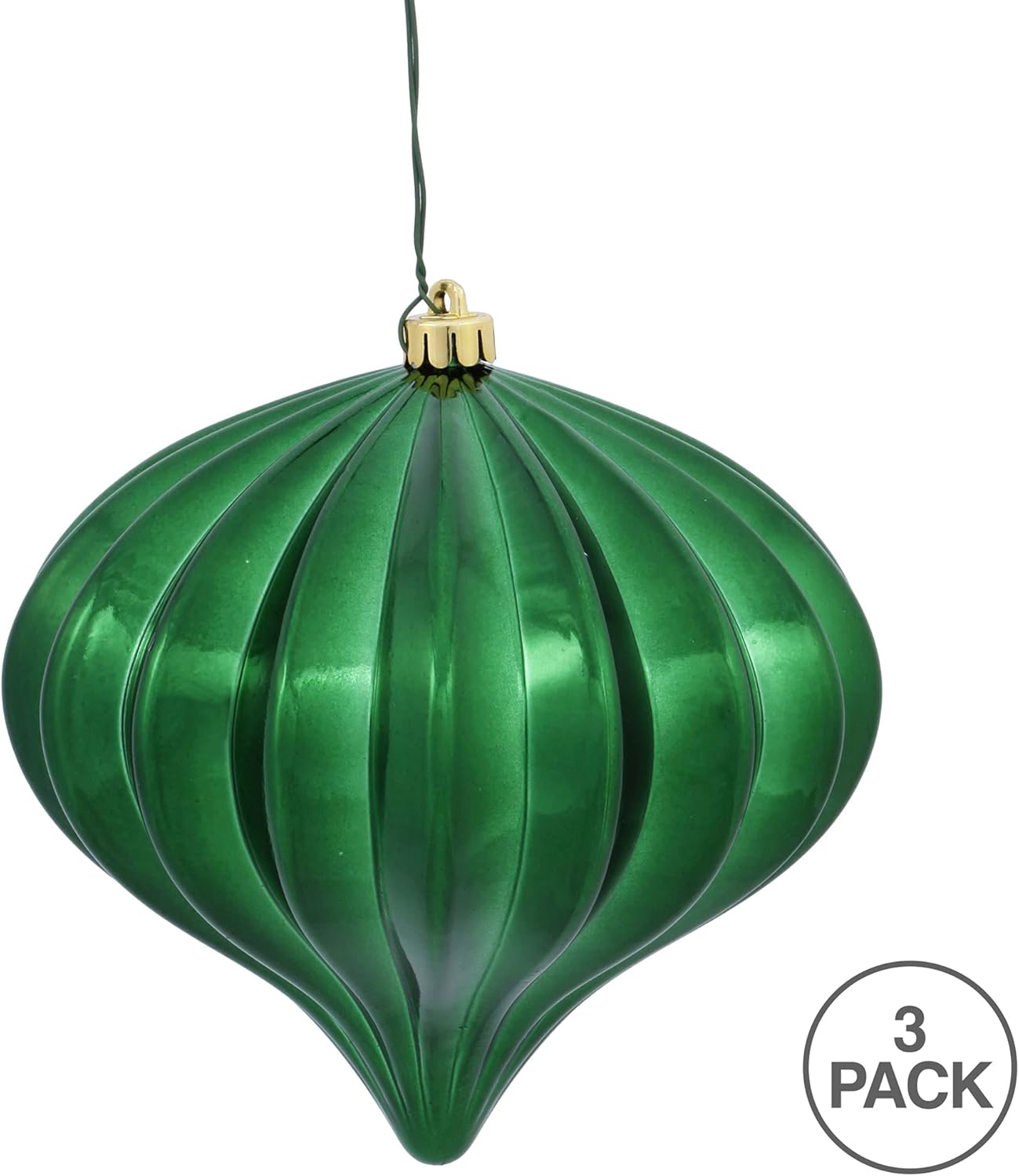 Burnished Orange Matte Onion Christmas Ornaments - UV Treated, Set of 3 by Vickerman