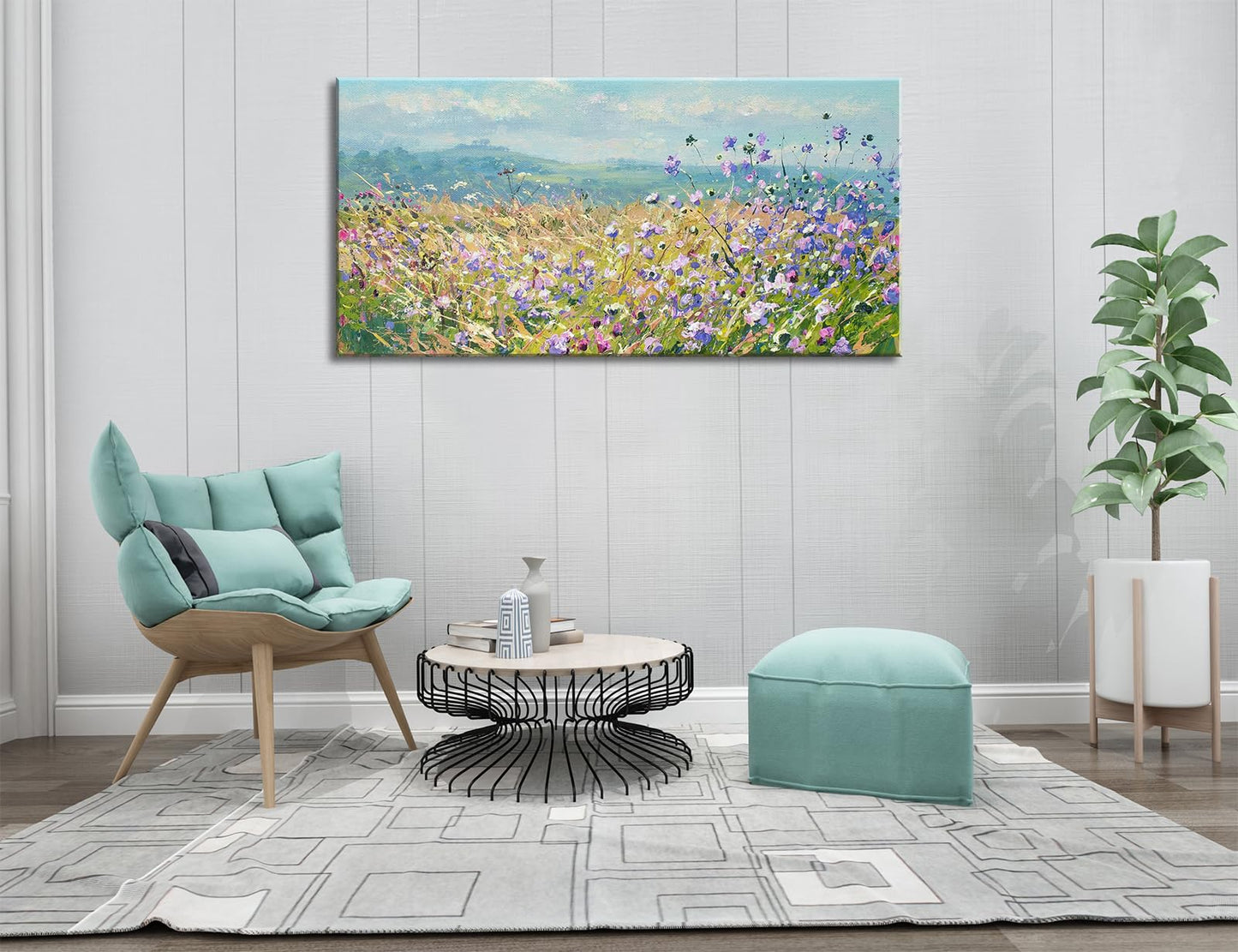 Flowers Wall Art Canvas Daisy Floral Textured Painting Modern Botanical Large Framed Pictures Artwork for Living Room Bedroom Bathroom Dinning Room Office Home Wall Decor Gifts 20x40
