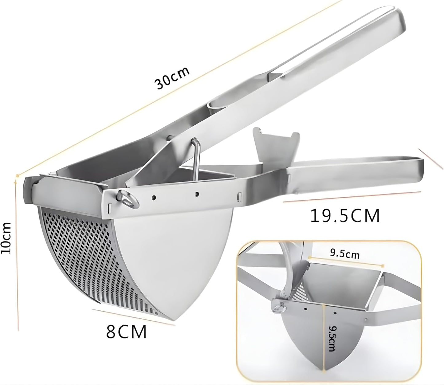 Potato Ricer - Heavy Duty Stainless Steel Masher for Fluffy Mashed Potatoes | 23 Oz Capacity
