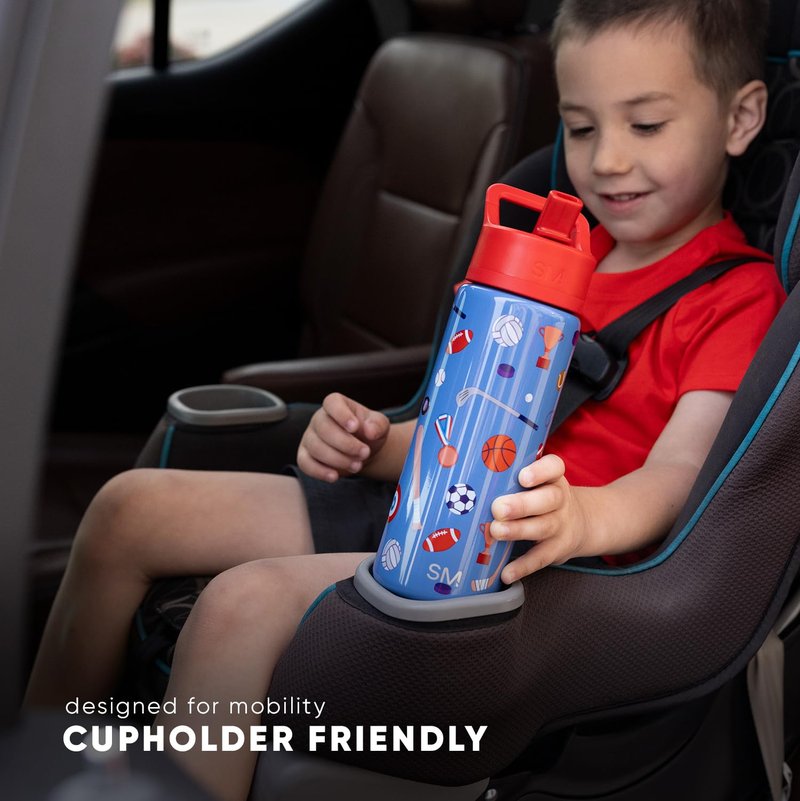 Simple Modern Kids Summit Water Bottle with Straw Lid | Sesame Street 14oz Stainless Steel Cup Insulated Tumbler for Boys, Girls, School | Elmo Says