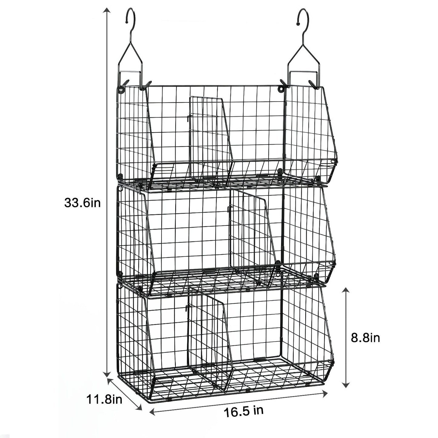 Jautokerdar 3 Tier Closet Hanging Shelves with Divider, Extra Large Closet Organizers and Storage, Clothes Hanging Organizer Clothing Sweaters Handbags Clutches Accessories