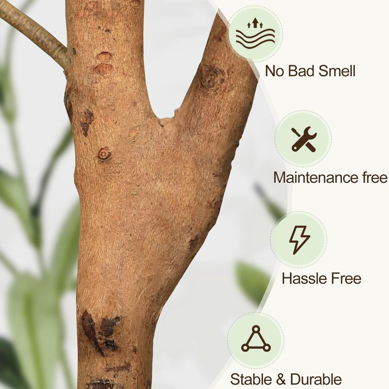 Keeplush 5ft Artificial Olive Tree, Fake Olive Tree with 420 Lifelike Olive Leaves and 30 Fruits, Faux Olive Silk Plants with Natural Wood Trunk in Pot for Living Room Bedroom Office Decor 2packs