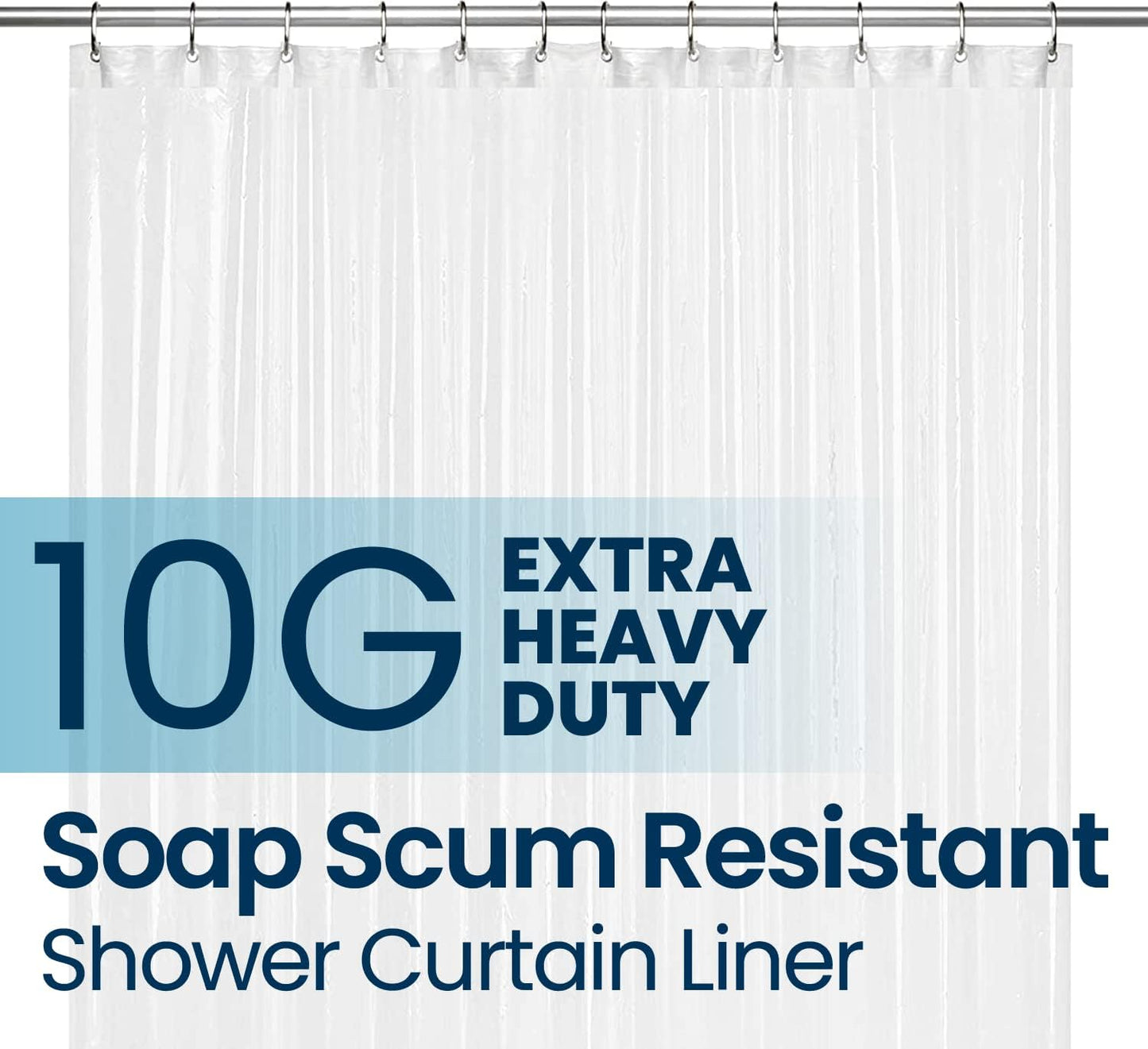 LiBa Waterproof Shower Curtain - Premium Non-Toxic PEVA with Rust-Proof Grommets | Frosted Heavy Duty 72x78
