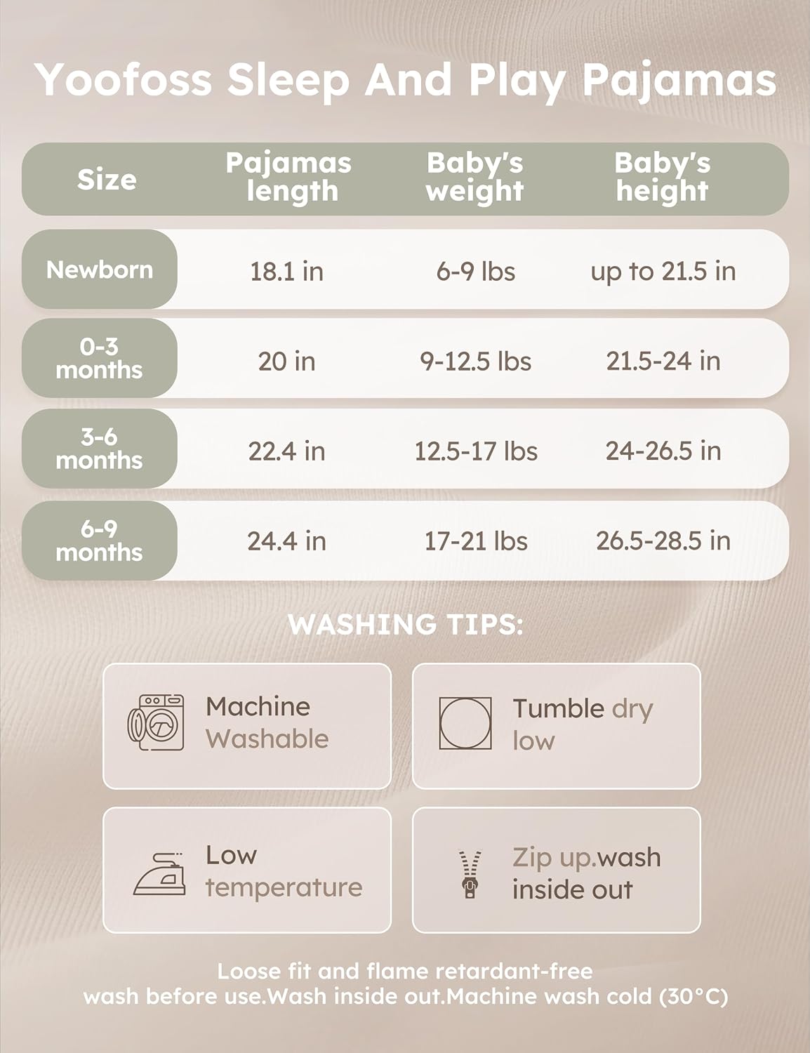 Yoofoss Baby Pajamas - Rayon Bamboo 3-Piece Footed Sleepers for Newborns | 0-3, 3-6, 6-9 Months