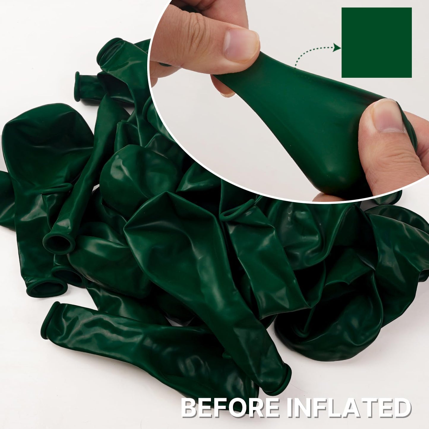 PartyWoo Dark Green Balloons 100pcs 12 Inch Emerald Hunter Forest Green Balloons for Wedding Boy Baby Shower Birthday Christmas Graduation Dinosaur Jungle Golf Theme Party Decorations Green-Y56