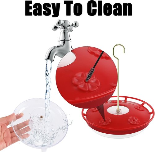Feed Garden Hummingbird Feeders - 16oz Leak-Proof Disc Design | 2 Pack with Built-In Ant Moat & Easy Clean