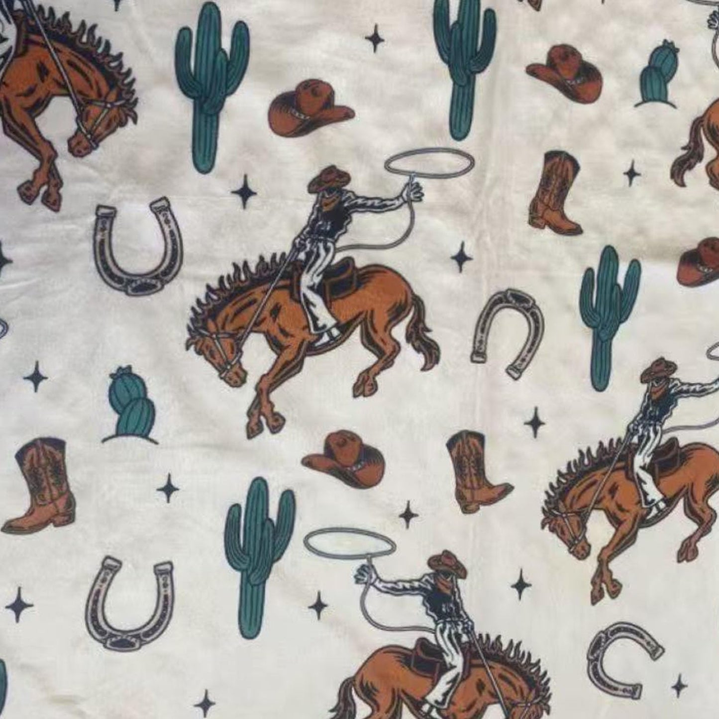 Baby Blanket for Boys Girls Super Soft Double Layer Minky with Dotted Backing Cute Cow Crib Receiving Blanket Bed Throws for Newborns Nursery Stroller Toddler 30 x 40 Inch (Western Cowboy)