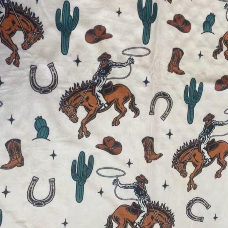 Baby Blanket for Boys Girls Super Soft Double Layer Minky with Dotted Backing Cute Cow Crib Receiving Blanket Bed Throws for Newborns Nursery Stroller Toddler 30 x 40 Inch (Western Cowboy)
