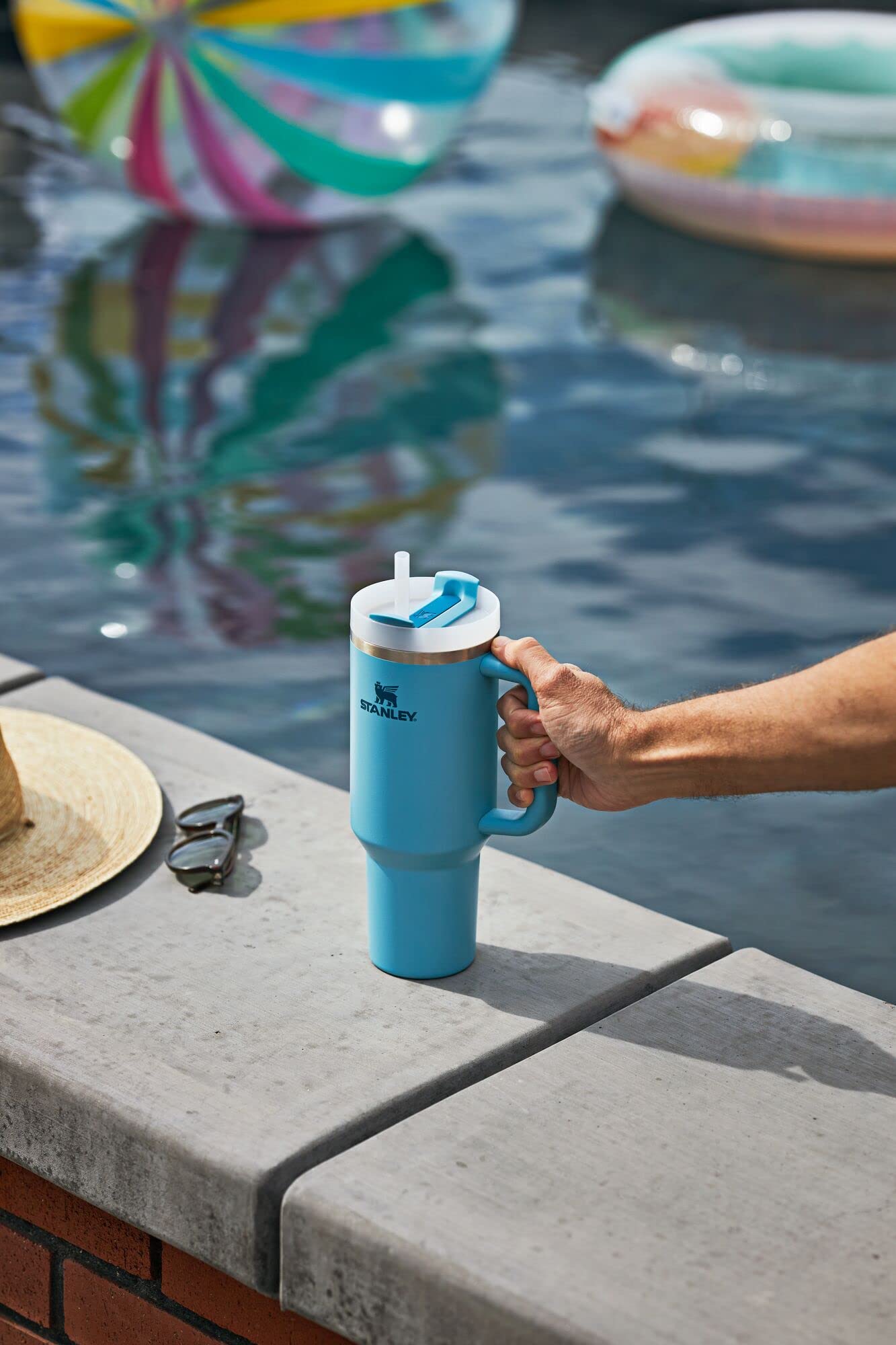 STANLEY Quencher H2.0 Tumbler with Handle and Straw 40 oz | Flowstate 3-Position Lid | Cup Holder Compatible for Travel | Insulated Stainless Steel Cup | BPA-Free | Pool