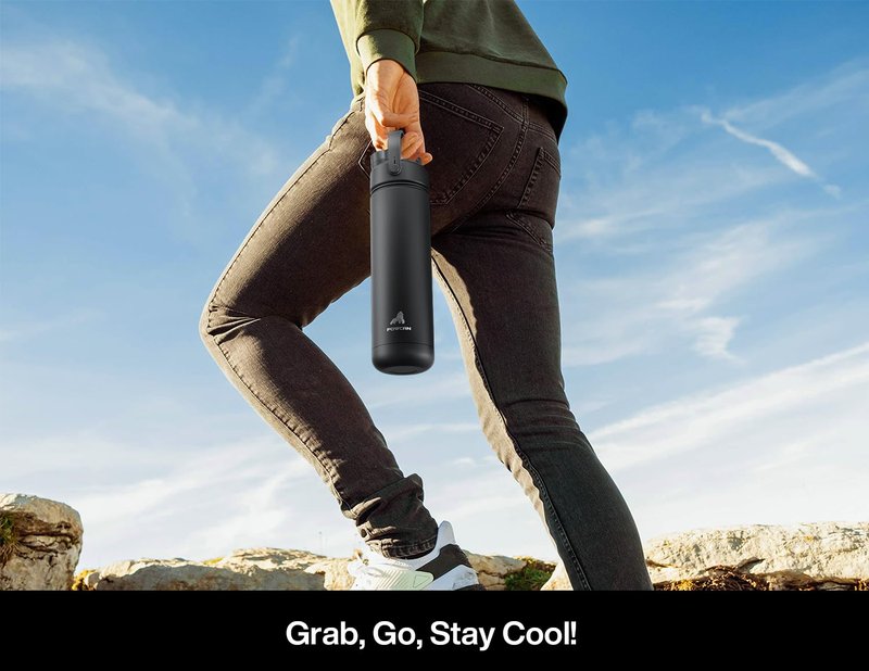 POWCAN 26 oz Insulated Water Bottle with 2-in-1 Straw and Spout Lid, Keep Cold 24H, Leak-Proof, Fits in Car Cup Holder, Stainless Steel Water Bottle for Sports, Travel, Gift, and School (Bow Crush)