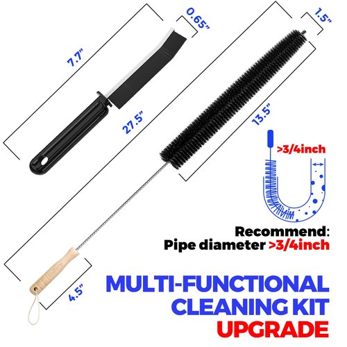 Holikme Dryer Vent Cleaner Kit, 3 Pieces Dryer Lint Brush- Household Supplies 304 Stainless Steel Cleaning Brush Home Essentials Crevice Brush for Lint Trap