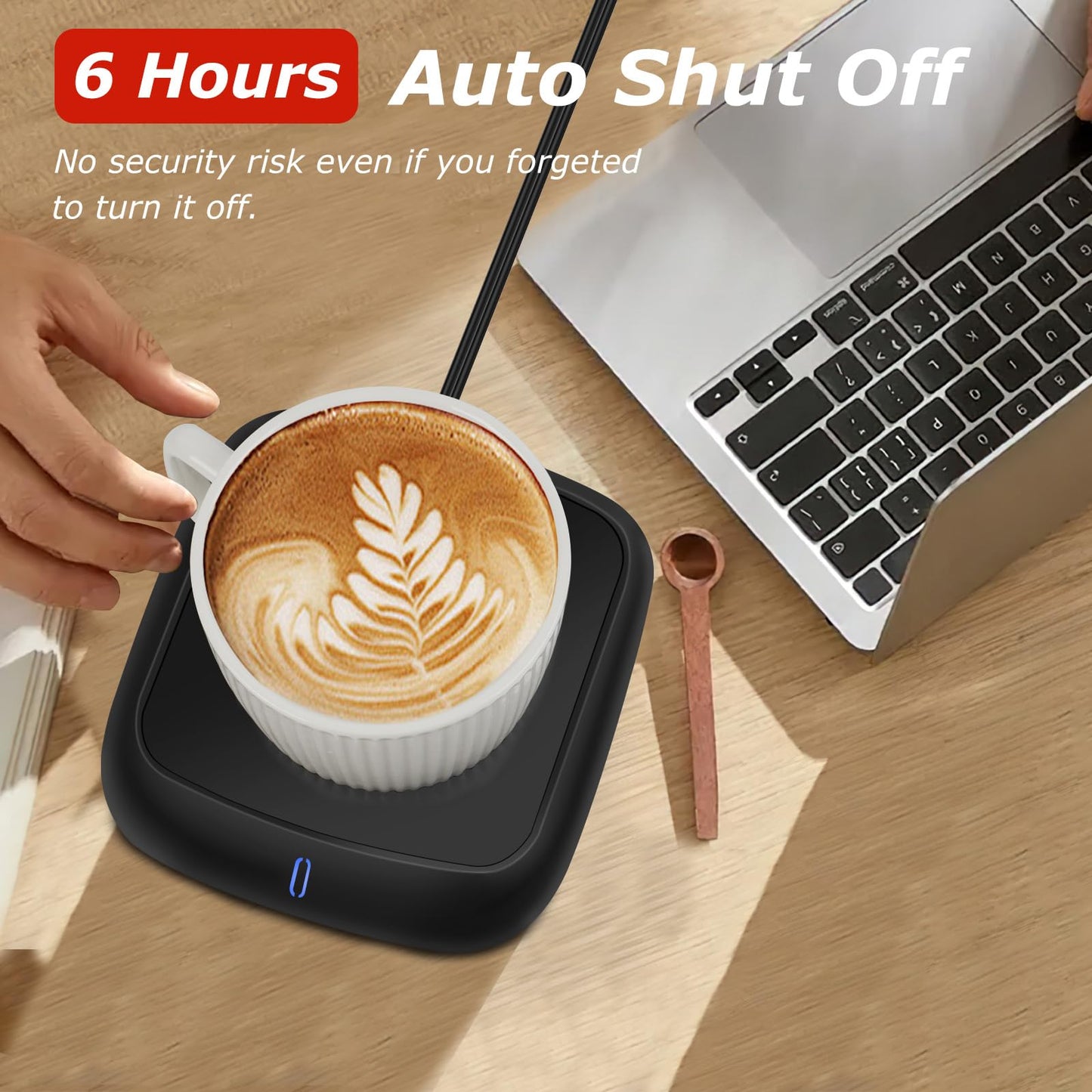 PUSEE Large Candle Warmer Plate with 6H Auto Shut Off, Coffee Mug Warmer with 3 Temp Settings,Wax Candle Warmer Safely Releases Scents Without a Flame,Tea Cup Warmer for Desk in Your Home & Office.