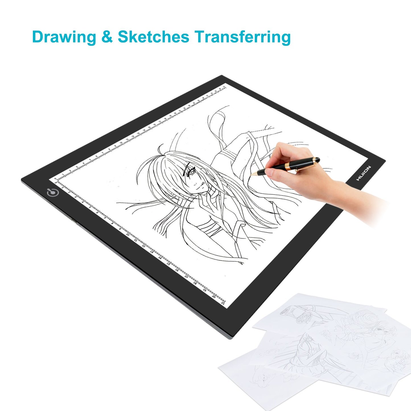 HUION L4S LED Light Box A4 Ultra-Thin USB Powered Adjustable Light Pad for Tracing