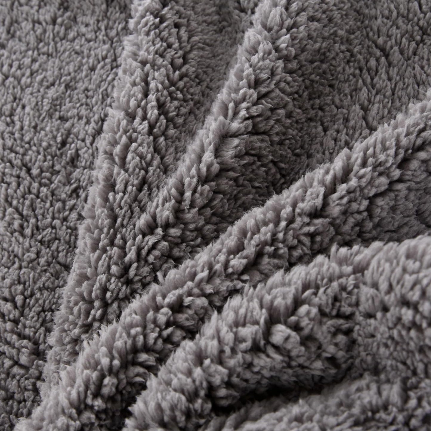 PU MEI Sherpa Throw Blanket for Couch Sofa 60”*80”- Fleece Tufted Fuzzy Soft Cozy Blanket for Bed, Thick Warm Blanket for All Seasons, (Dark Grey, 60"*80")