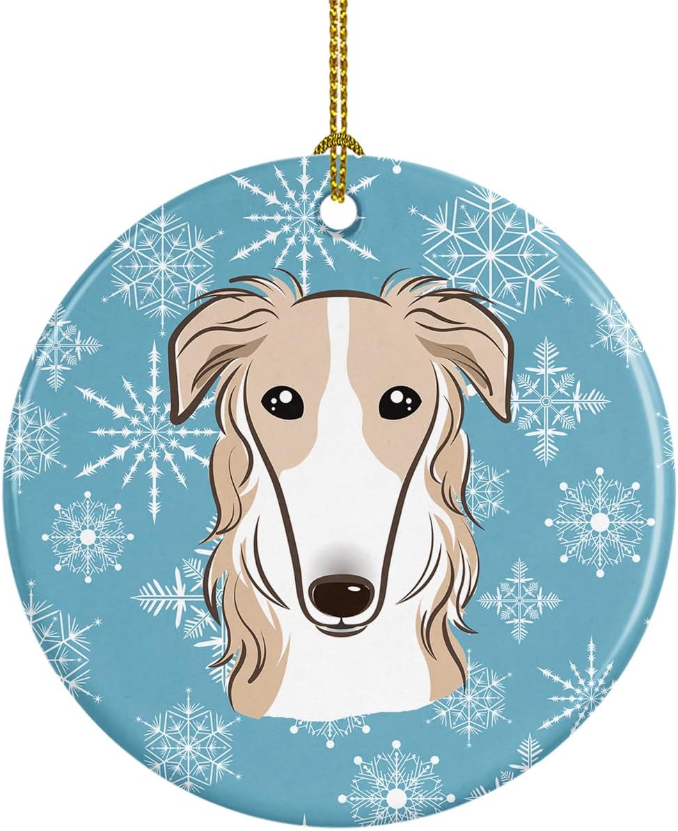Jack Russell Terrier Snowflake Ceramic Ornament - 3" Christmas Tree Decoration