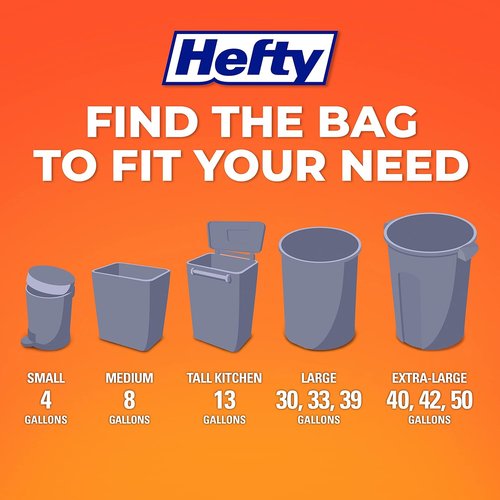 Hefty Small Trash Bags - Fabuloso Scented, 4 Gallon Size, 34 Count for Odor Control