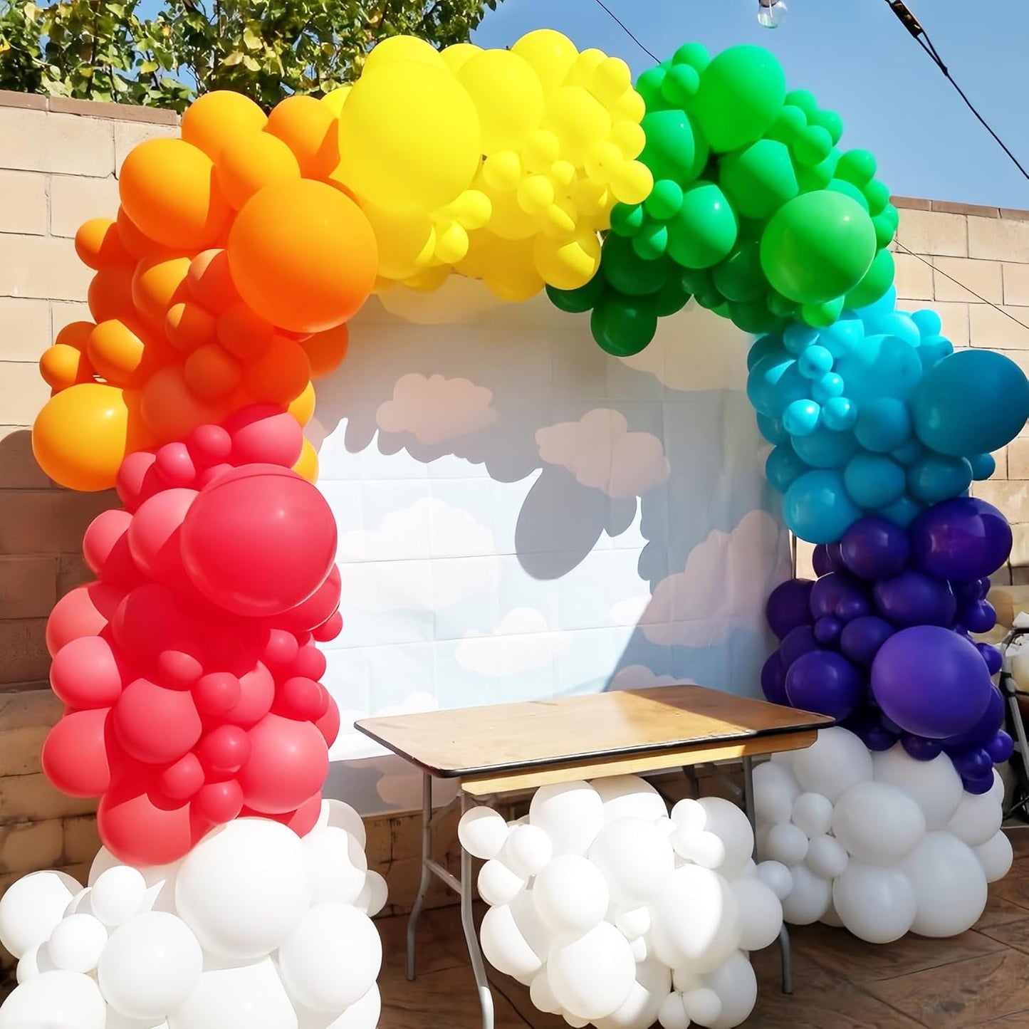 Voircoloria Rainbow Balloon Garland Kit - 98-Pack in Various Sizes for Graduation, Weddings & Parties