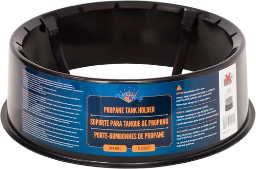 Flame King Propane Cylinder Base Stabilizer - Fits 20lb, 30lb & 40lb Tanks | Durable Black Design