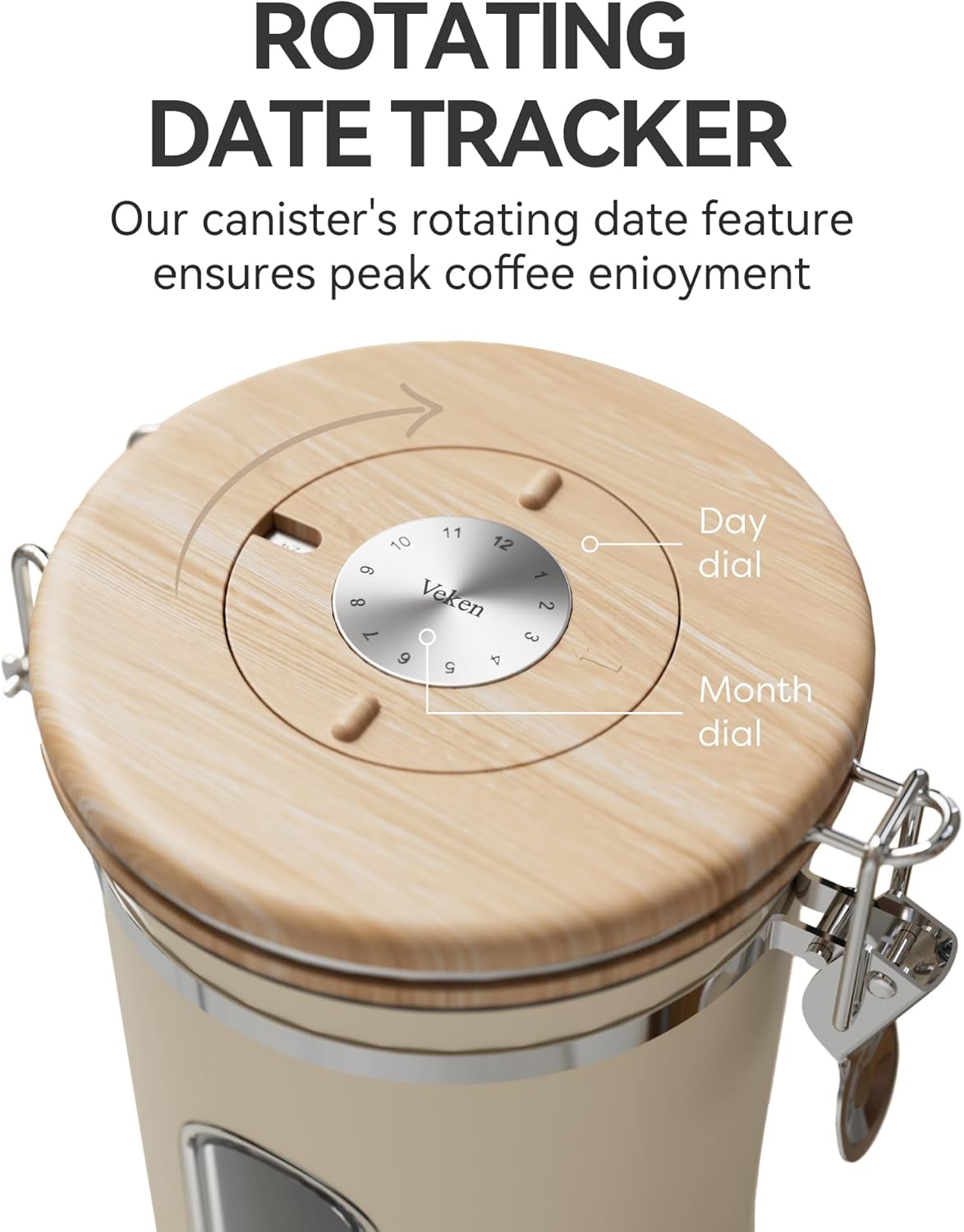 OlarHike 144QT Lockable Storage Bin - Durable Organization Solution | Includes 22oz Cream Coffee Canister