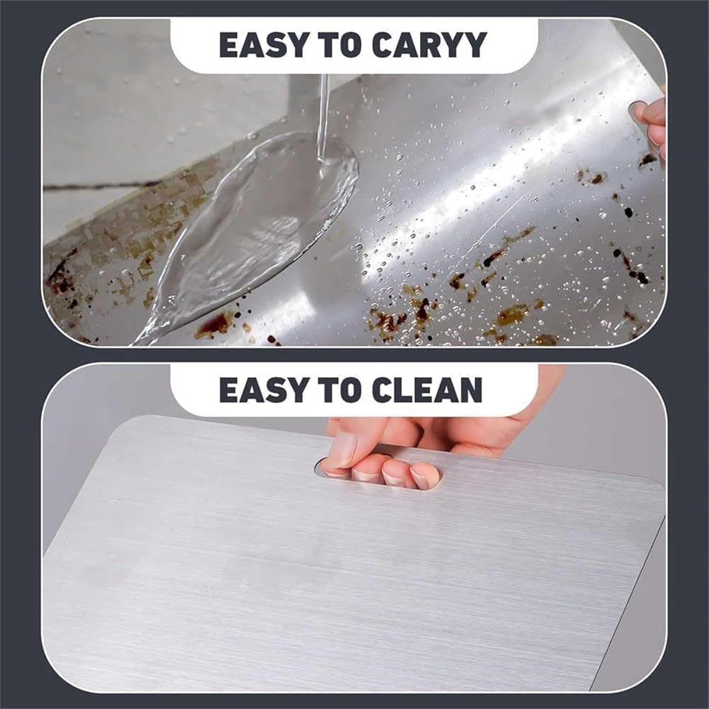 Titanium Cutting Board | 100% Pure Titanium, Double-Sided & Non-Toxic, Dishwasher Safe (12"L x 9"W)