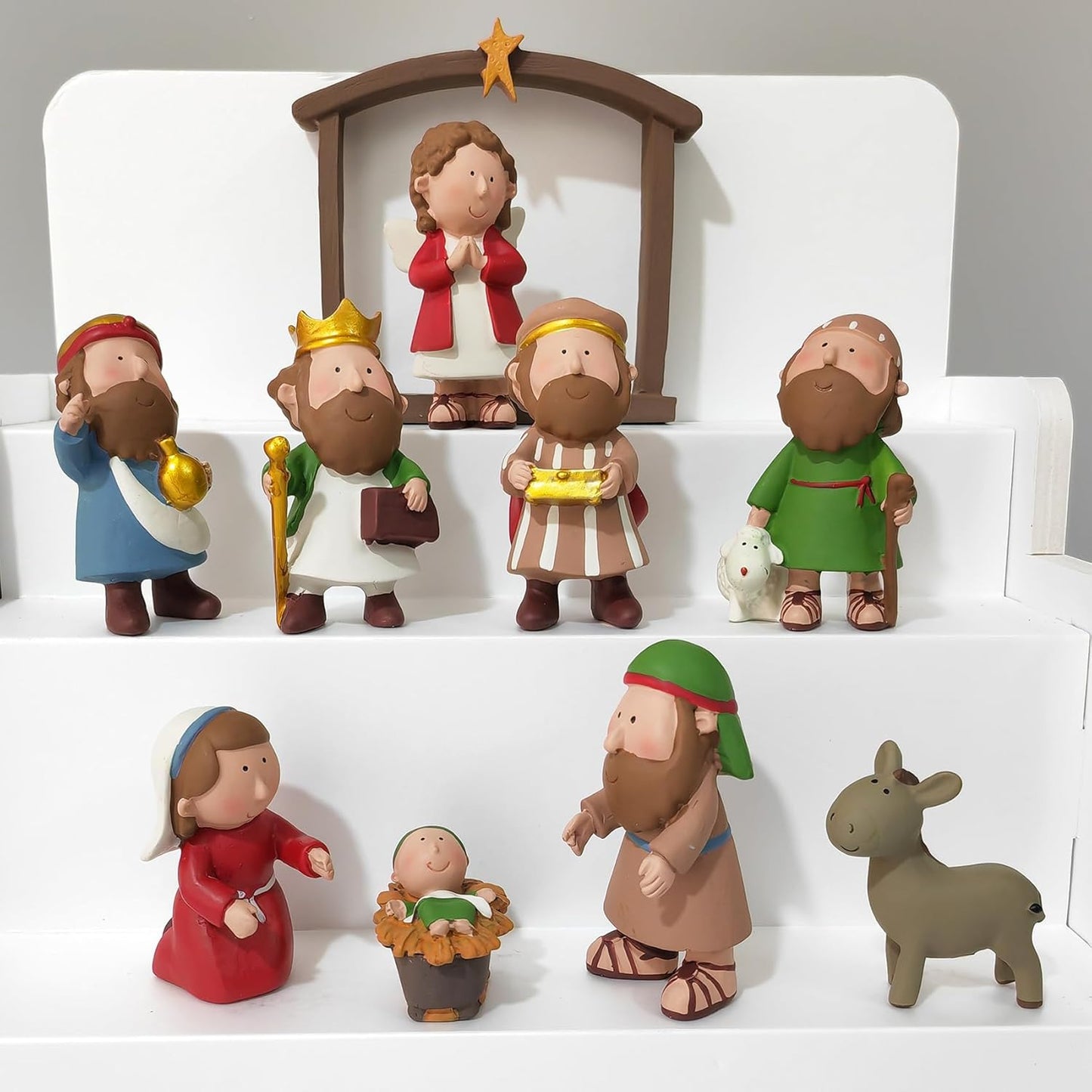 Miniature Holy Family Nativity Figurine - 2.56 Inch Tabletop Christmas Decoration