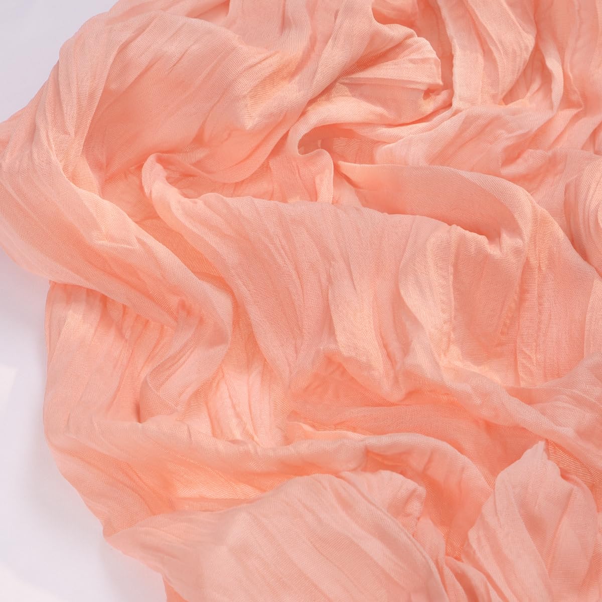 Socomi 6pcs Coral Peach Easter Spring Cheesecloth Table Runner Boho Rustic Gauze 120 inch 10FT Cheese Cloth Runner for Wedding Party Baby Shower Birthday Home Decor Holiday Decorations