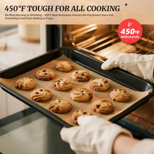 JAZB 200 Pcs Parchment Paper Sheets 9x13 Inches, Pre Cut Parchment Paper Sheets for Baking, Bread, Cakes, Cookies - Non-Stick Baking Paper Sheets for Grilling, Air Fryer