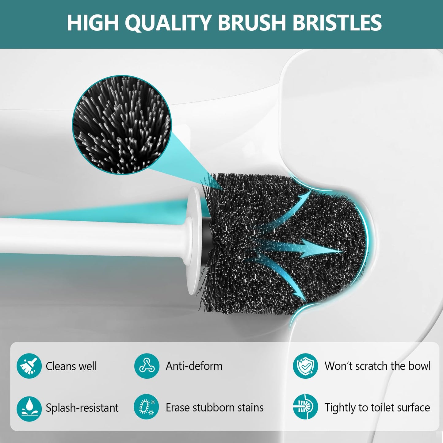 NairSnow Gold Toilet Brush and Holder Set 2 Pack,Toilet Bowl Brush with Long Handle, Easy to Assemble of Compact Toilet Scrubber, Gold Toilet Brush Set with Have Vent, Gold Bathroom Accessories. 2U