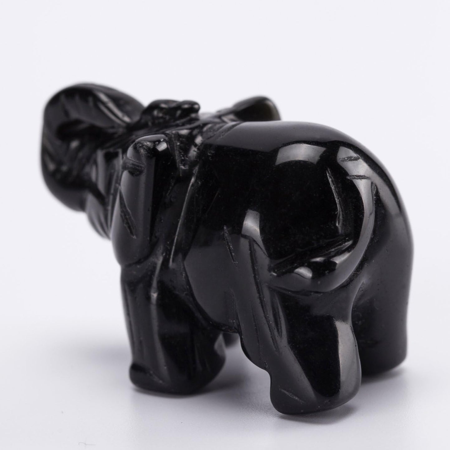 Opal Opalite Elephant Statue - 1.5" Natural Stone Carved Figurine for Chakra Healing