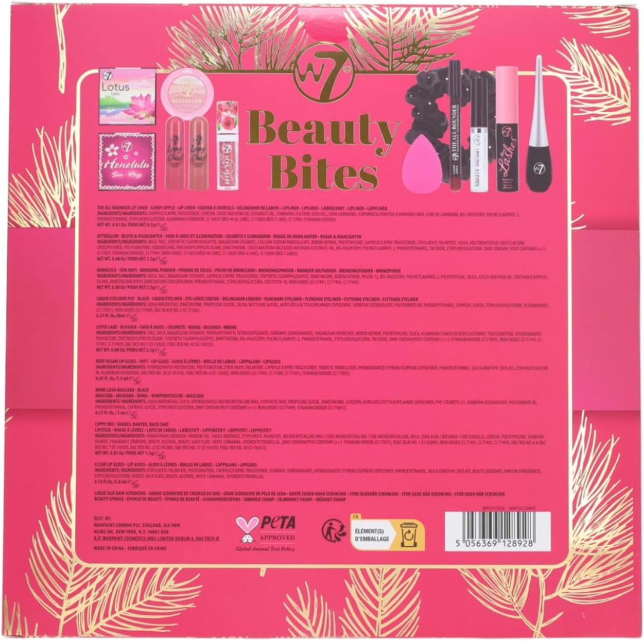 W7 Beauty Bites 12-Day Advent Calendar - Festive Makeup Set in Pink