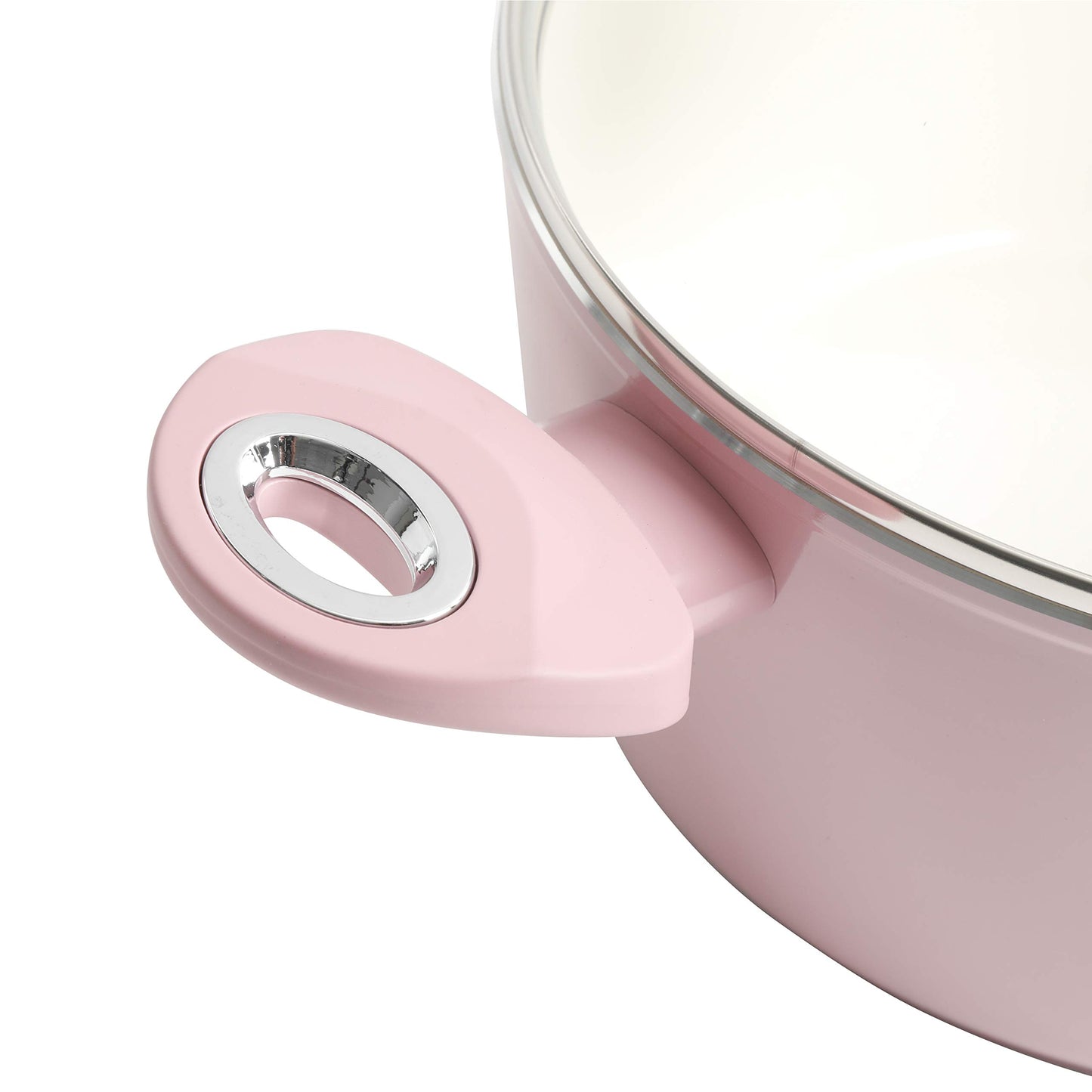 Gibson Home Plaza Café Forged Aluminum Healthy PFA-Free Ceramic Pots and Pans Cookware Set, 7-Piece Set, Lavender Pink