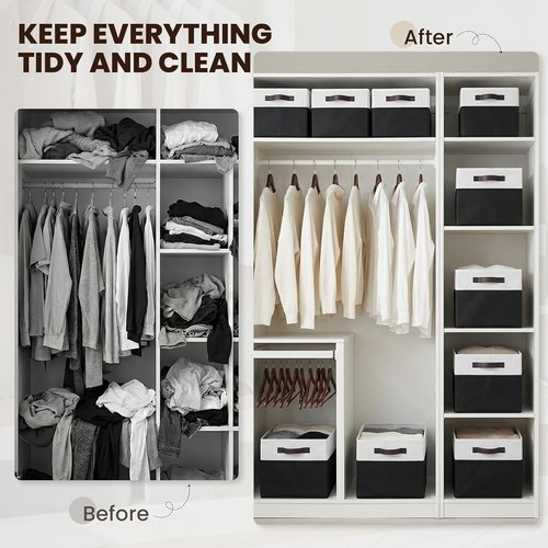 Criusia Large Storage Bins - 4 Pack Collapsible Fabric Organizers for Clothes, Blankets & Towels