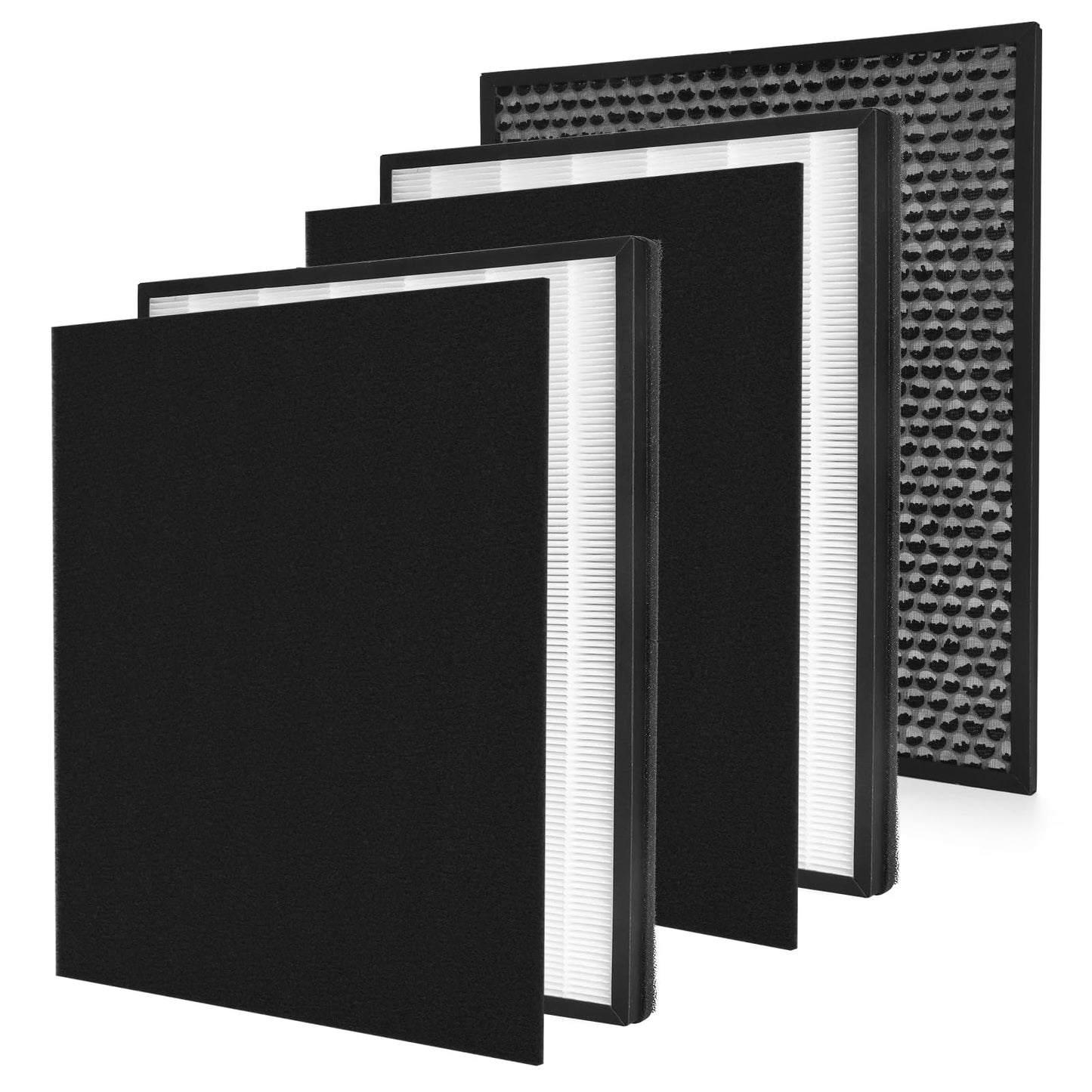 FCFMY H13 True HEPA Replacement Filter Compatible with InvisiClean Claro IC-4524 Air Cleaner Purifier, 2 HEPA Filters, 2 Pre-Filters and 1 Activated Carbon Filter