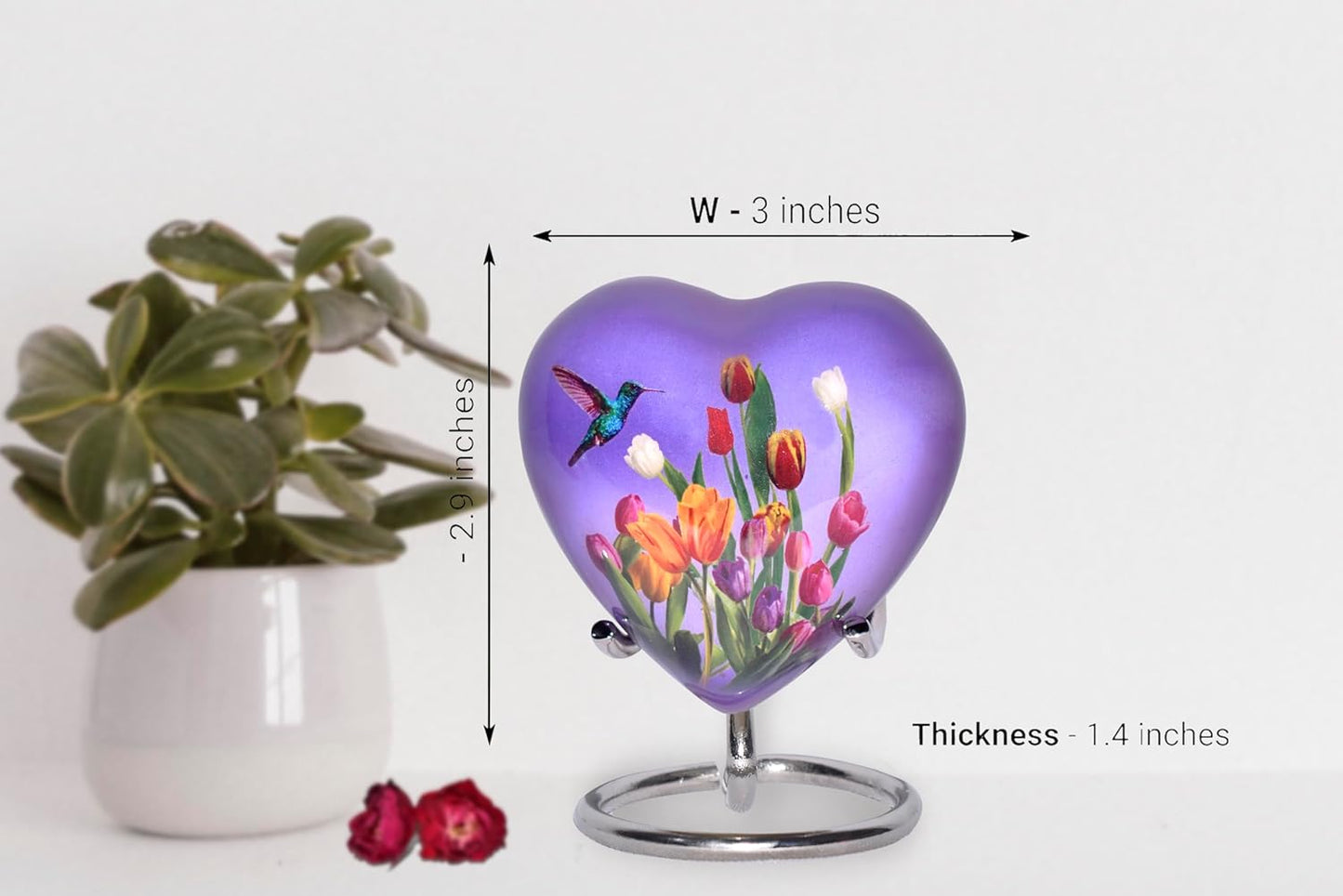 BOLD & DIVINE Adult Purple Hummingbird Cremation Urn | Human Ashes Adult Memorial urn, Burial, Funeral Cremation Urns | 200 Cubic Inches (Large Adult)