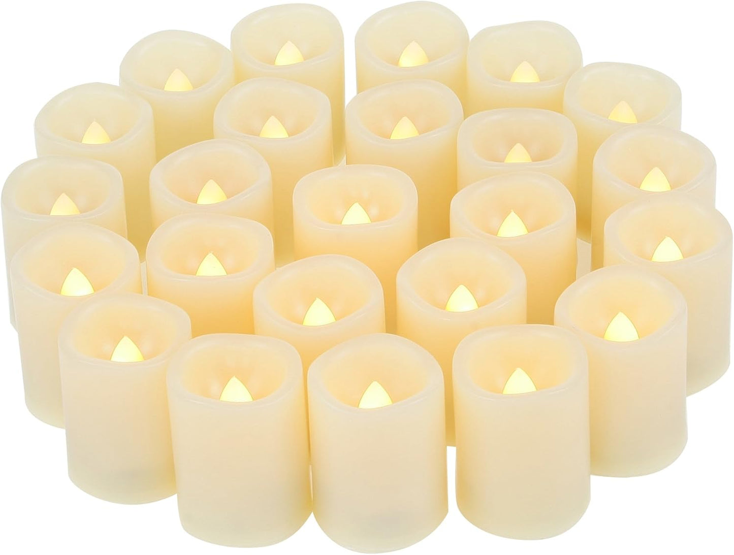 12 PCS LED Flameless Votive Candles - Long-Lasting Battery Operated with 120+ Hours Life