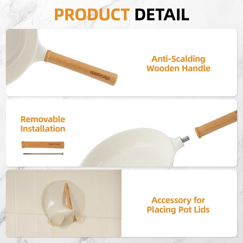 Nonstick Skillet with Lid ,10 Inch Deep Frying Pan, Toxin-Free Ceramic Frying Pan Cookware, Wabi-Sabi Style Healthy Non Toxic Cooking Pan with Helper Handle, Saute Pan Compatible with All Stovetops