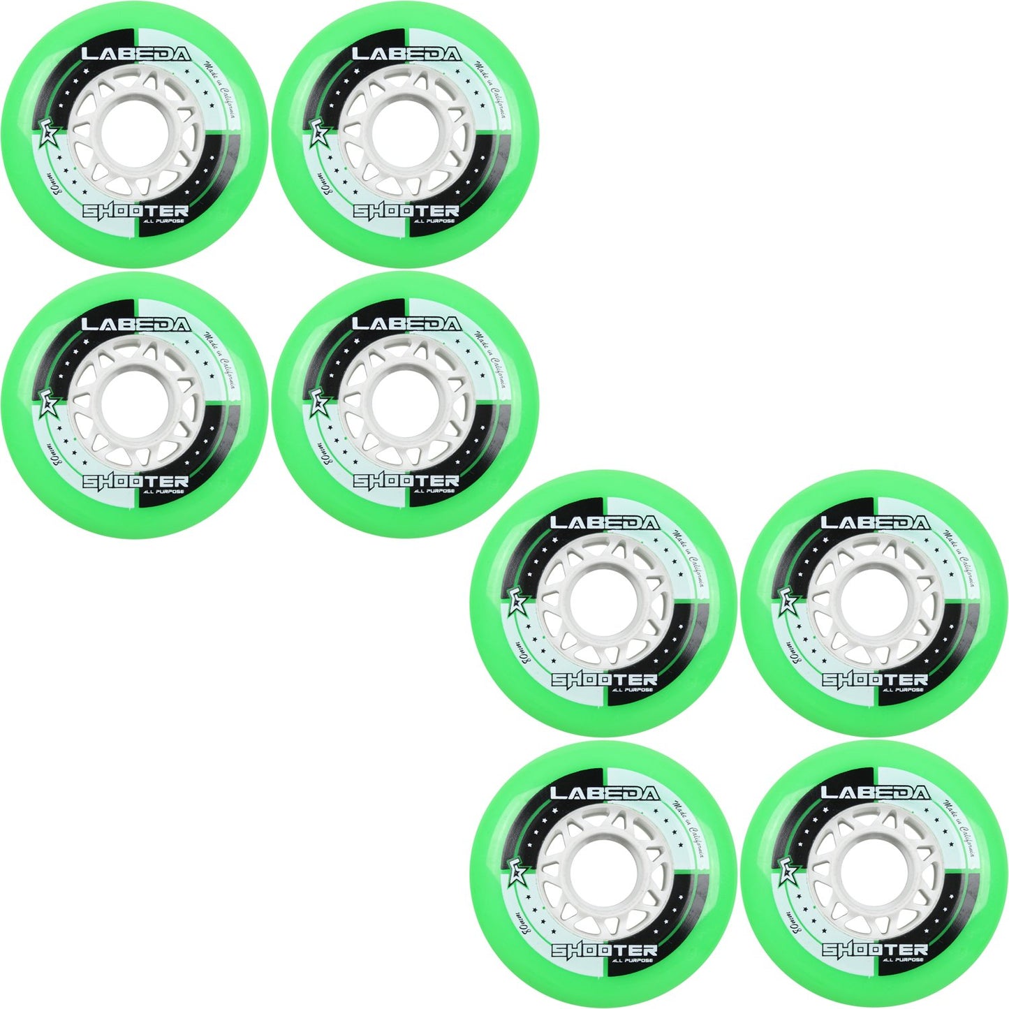 Labeda Wheels Inline Roller Hockey Shooter 8 Pack (80mm)