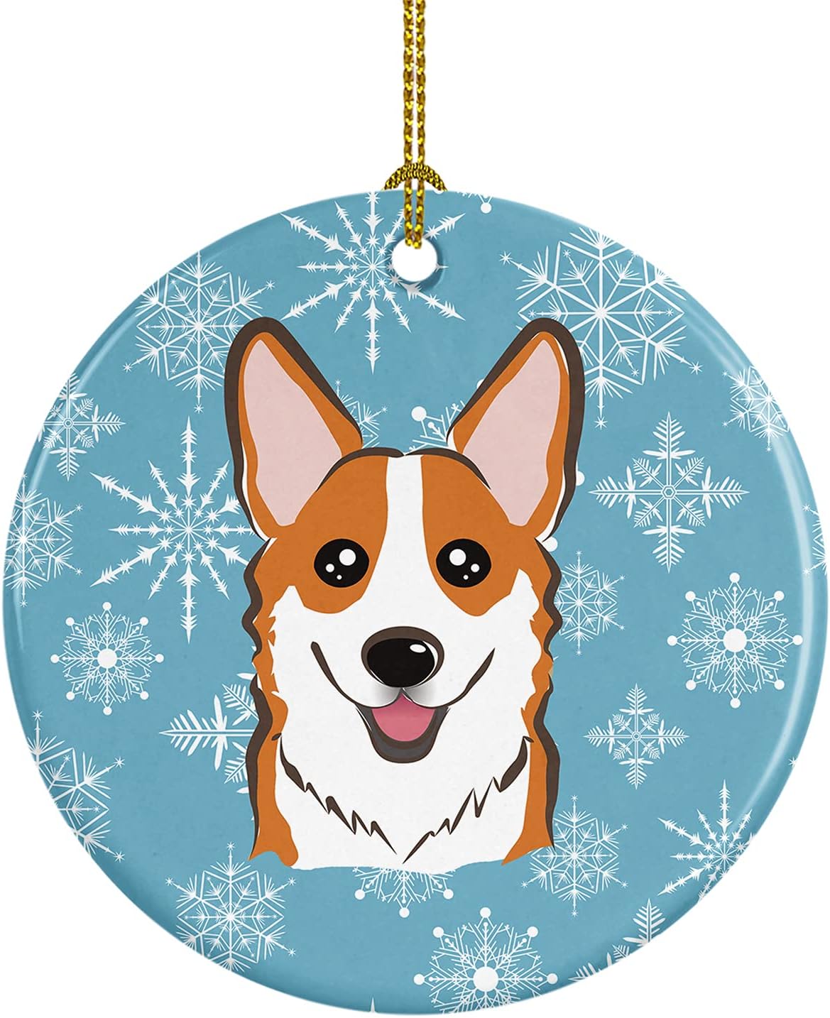 Jack Russell Terrier Snowflake Ceramic Ornament - 3" Christmas Tree Decoration