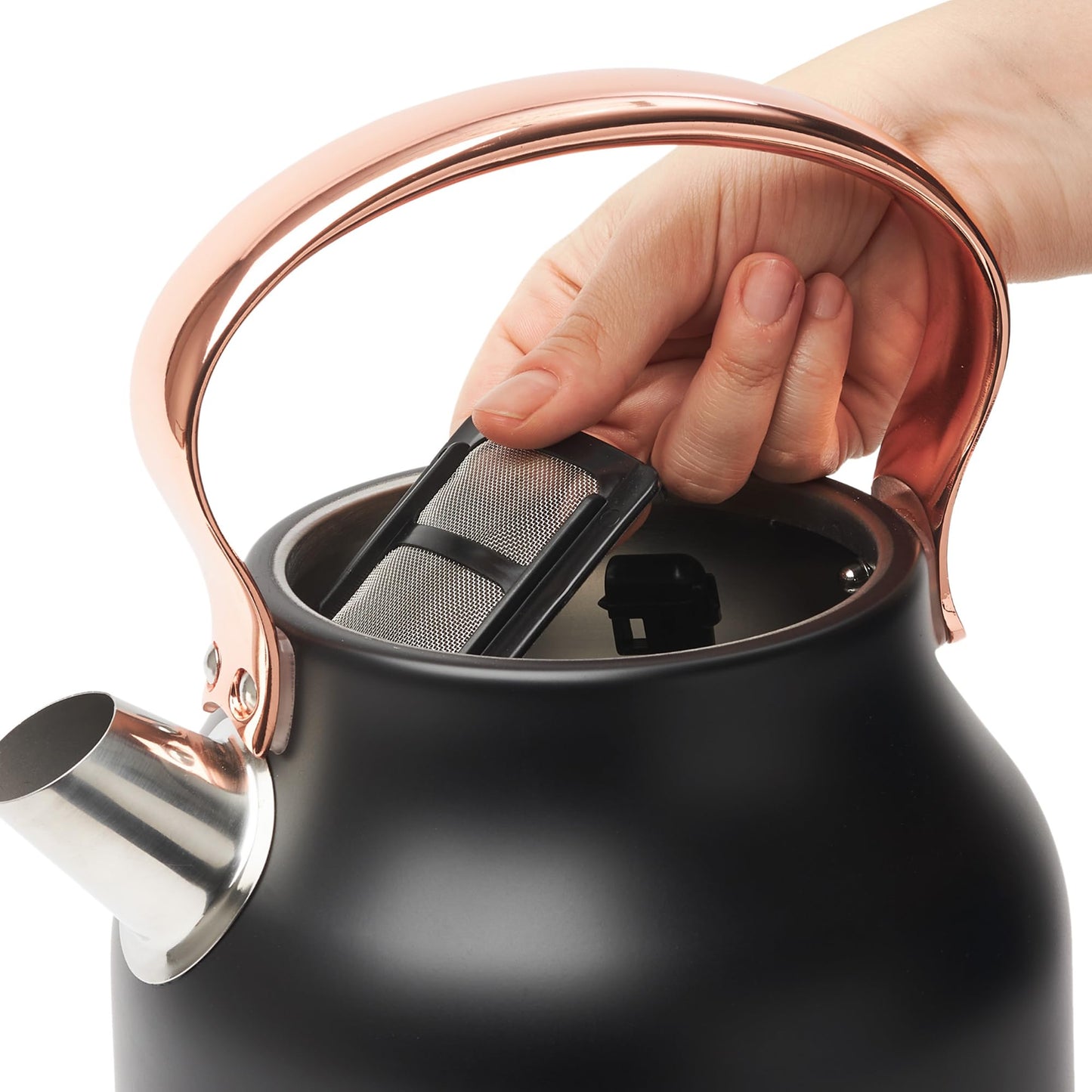 Haden 75012 Heritage 1.7 Liter Stainless Steel Body Countertop Retro Electric Kettle with Auto Shutoff & Dry Boil Protection