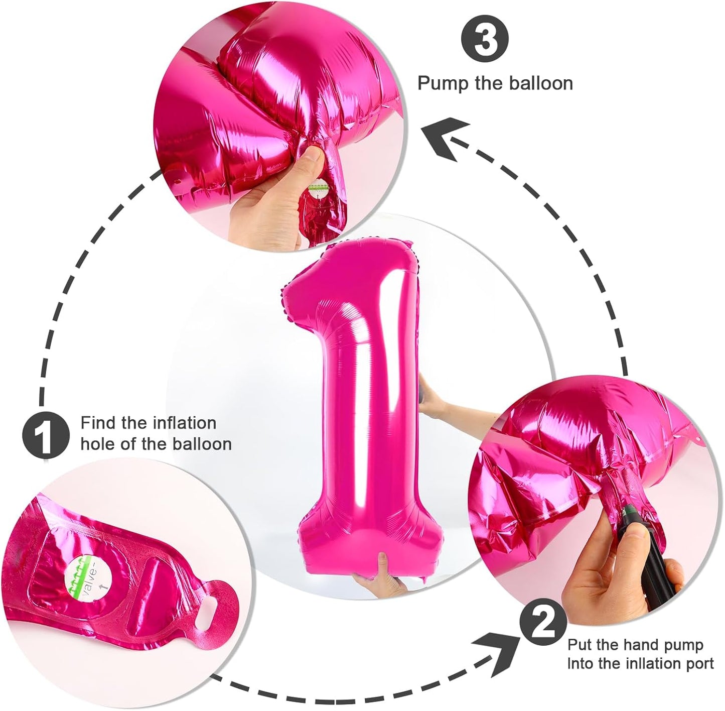 Number 0 Balloons - 40 Inch Hot Pink Number Balloons for Birthday, Wedding & Baby Shower Decor