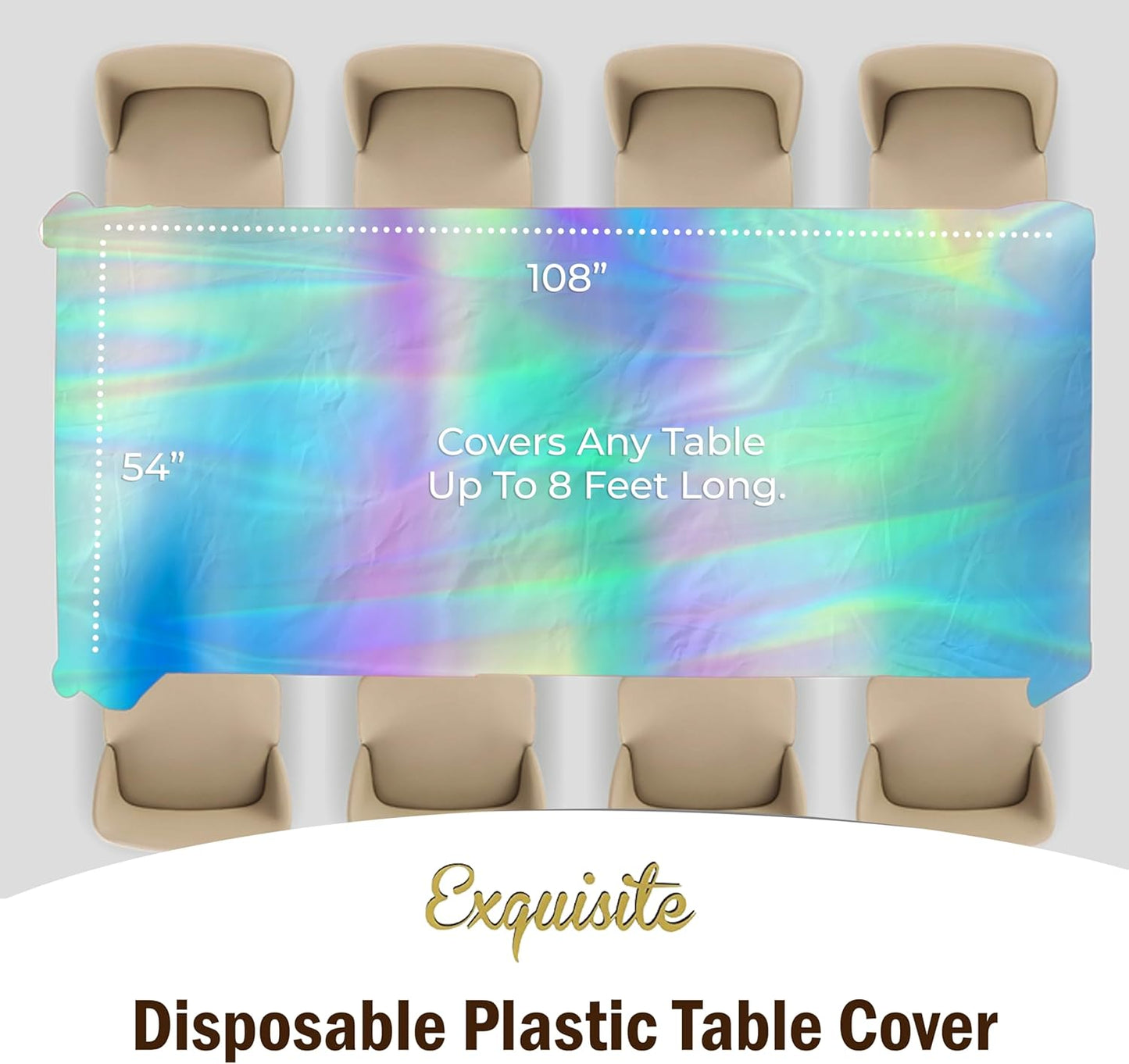 Ivory 84-Inch Round Tablecloth - 12-Pack Premium Plastic Party Supplies