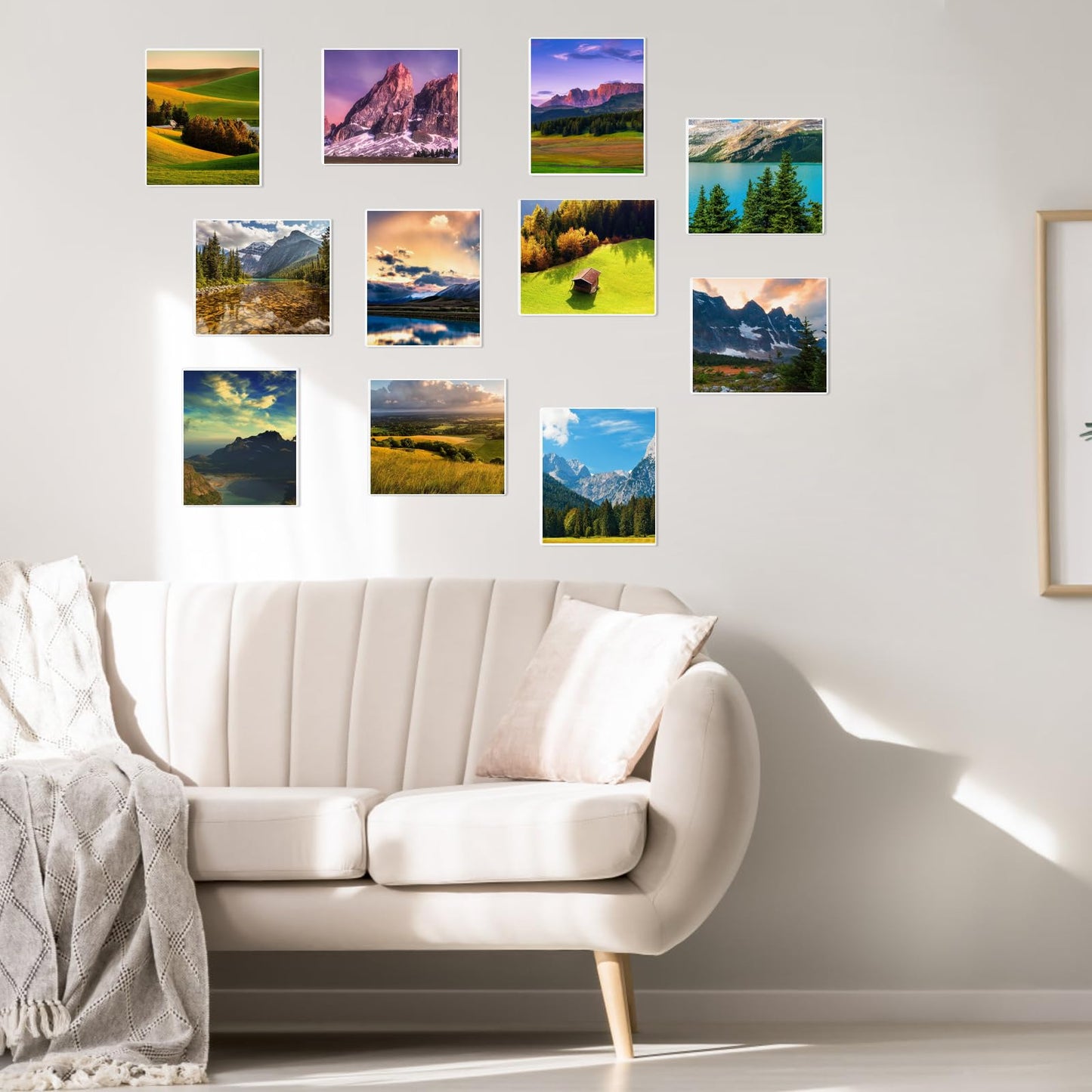 Wbtran 11x17 Acrylic Picture Frame, Clear Frameless Photo Frame for Wall Mount, No Drilling Picture Frames with Tape, Pack of 5 Floating Hanging Picture Frames for Home, School, Office