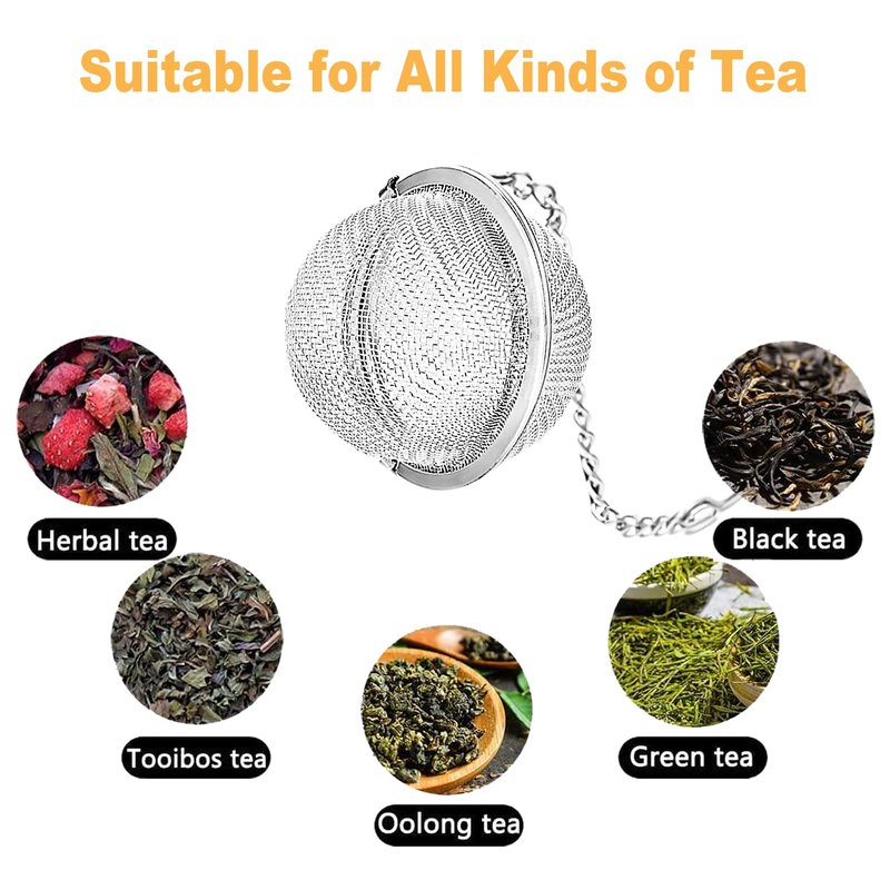 Stainless Steel Tea Infusers, Set of 2 TeaSanavie Tea Strainer Tea Ball with Honeybee & Flower Charms for Loose Leaf Tea