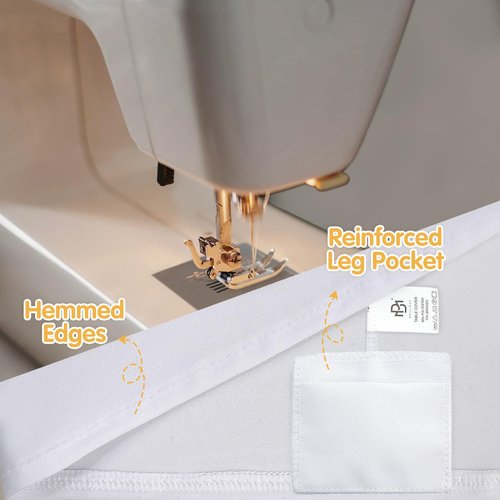 BRILLMAX 4 Pack White Spandex Table Covers for 8 Ft Rectangle Tables - 180 GSM Thick Stretch Tablecloth Fitted, Reinforced Foot Pockets, Wrinkle Free Cloth for Wedding Banquet Party Trade Show