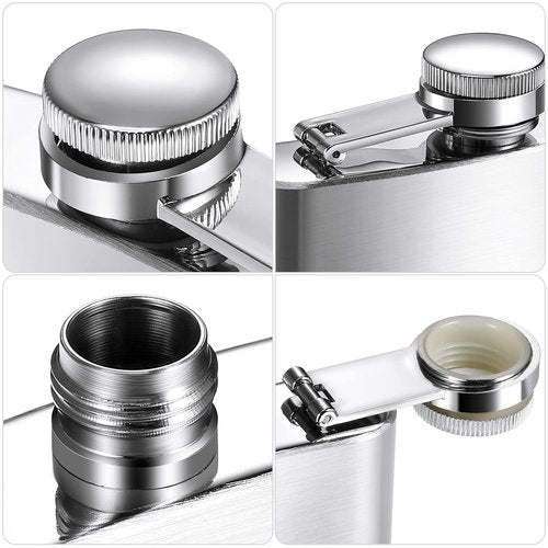 Honeydak 20 Pcs 8 oz Hip Flask for Liquor Stainless Steel Liquor Flask for Men Women with Leak Proof Funnels, Wine Glass Wedding Party Groomsman Bridesmaid Camping Birthdays Gift